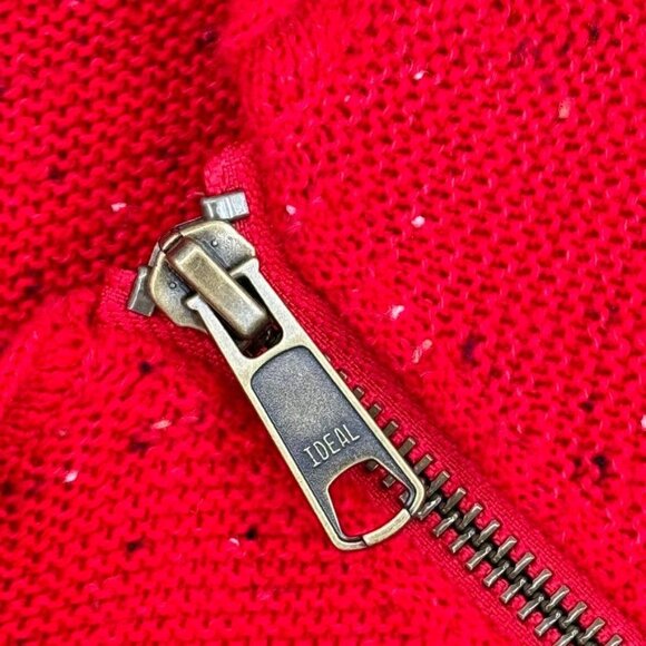 Talbots Plus Red speckled Sweater Womens size1X Cotton Blend zip collar - Picture 8 of 12